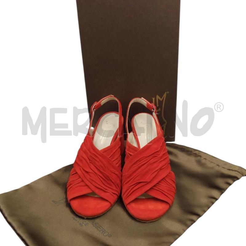 SANDALI DONNA SCAMOSCIATI ROSSO LORENZO MASIERO | Mercatino dell'Usato Bernareggio 1