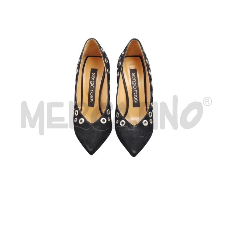 SCARPE D TACCO NERO BORCHIE SERGIO ROSSI SCAT | Mercatino dell'Usato Bernareggio 1