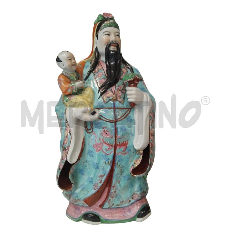 SCULTURA SAGGIO CON BAMBINO  ORIENTALE  | Mercatino dell'Usato Bernareggio 1