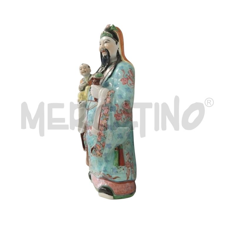 SCULTURA SAGGIO CON BAMBINO  ORIENTALE  | Mercatino dell'Usato Bernareggio 3
