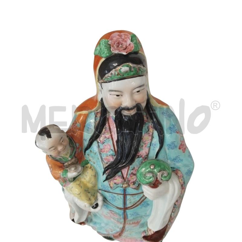 SCULTURA SAGGIO CON BAMBINO  ORIENTALE  | Mercatino dell'Usato Bernareggio 4