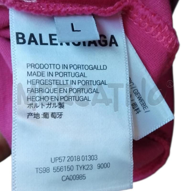 T SHIRT D BALENCIAGA FUCSIA SCRITTA NERA  | Mercatino dell'Usato Bernareggio 3