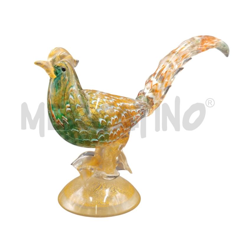 UCCELLO MURANO VERDE CODA ARANCIO  | Mercatino dell'Usato Bernareggio 1