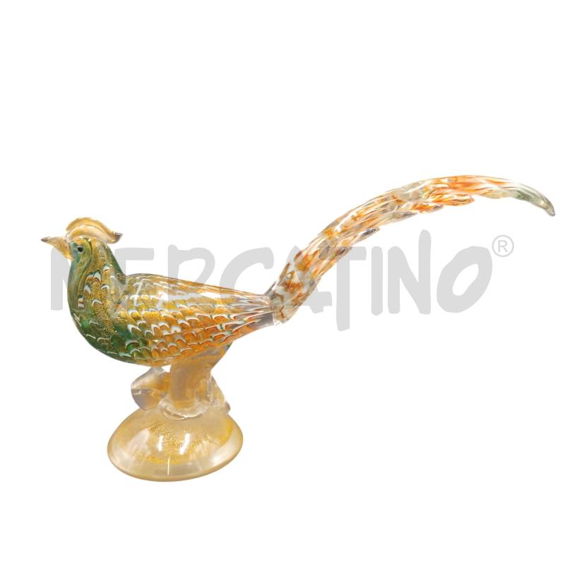 UCCELLO MURANO VERDE CODA ARANCIO  | Mercatino dell'Usato Bernareggio 2