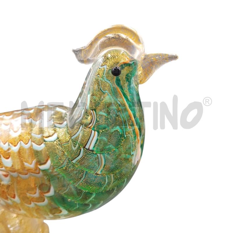 UCCELLO MURANO VERDE CODA ARANCIO  | Mercatino dell'Usato Bernareggio 3
