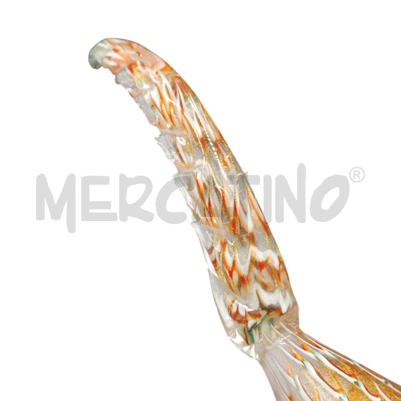 UCCELLO MURANO VERDE CODA ARANCIO  | Mercatino dell'Usato Bernareggio 4