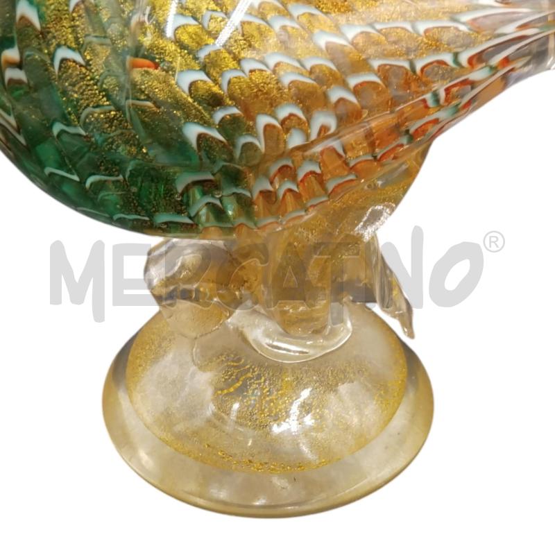 UCCELLO MURANO VERDE CODA ARANCIO  | Mercatino dell'Usato Bernareggio 5