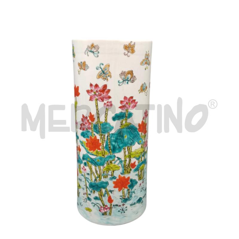 VECCHIO VASO ORIENTALE CILINDRICO | Mercatino dell'Usato Bernareggio 1