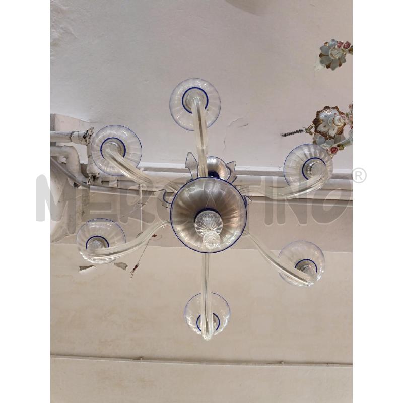 LAMPADARIO MURANO VECCHIO PROFILI BLU  | Mercatino dell'Usato Milano centrale 2