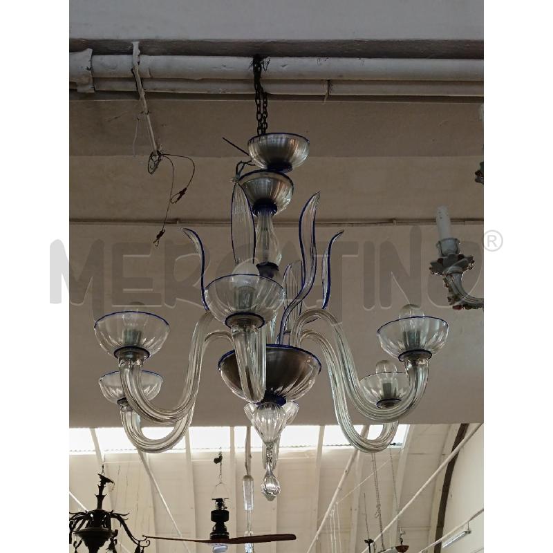 LAMPADARIO MURANO VECCHIO PROFILI BLU  | Mercatino dell'Usato Milano centrale 3