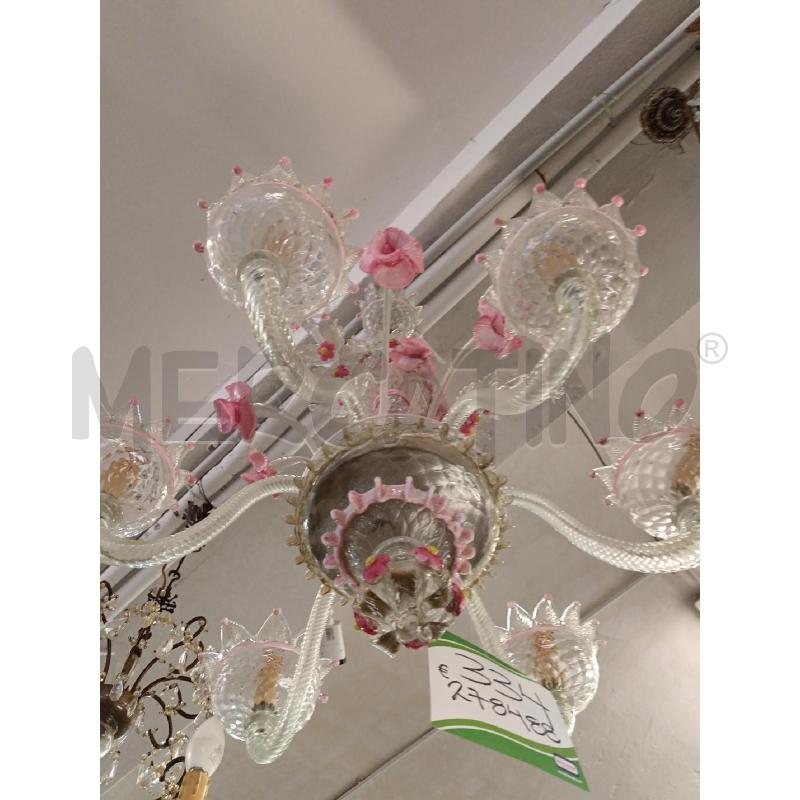 LAMPADARIO VETRO MURANO ROSA | Mercatino dell'Usato Milano centrale 2