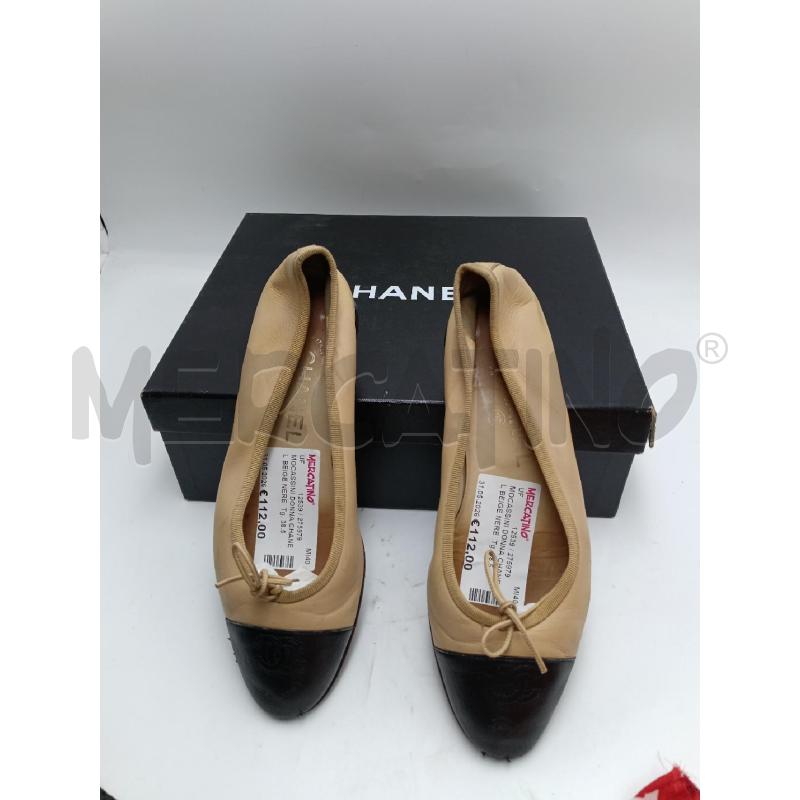 MOCASSINI DONNA CHANEL BEIGE NERE | Mercatino dell'Usato Milano centrale 1