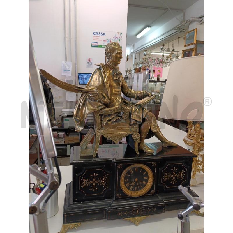 OROLOGIO MARMO NERO SCRITTORE BRONZO | Mercatino dell'Usato Milano centrale 1
