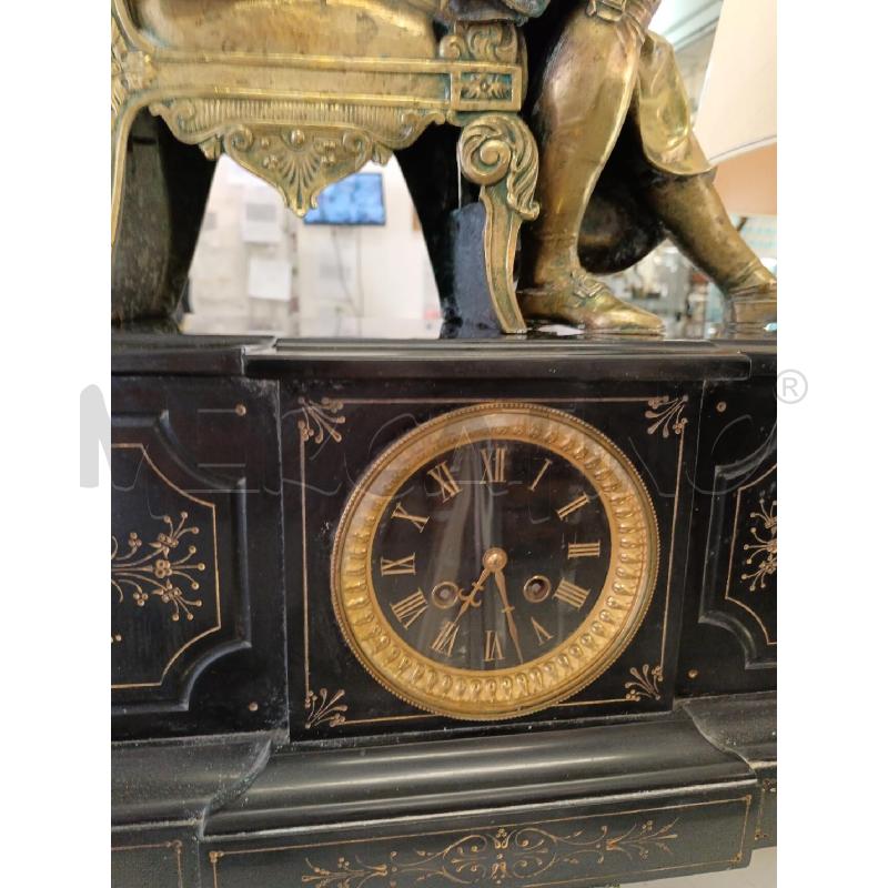 OROLOGIO MARMO NERO SCRITTORE BRONZO | Mercatino dell'Usato Milano centrale 3