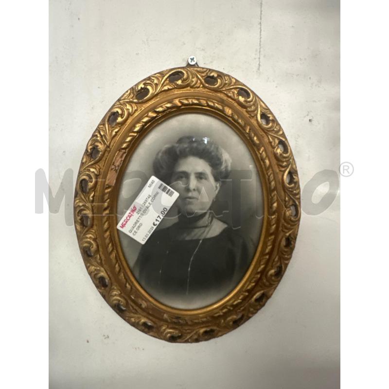 QUADRETTO OVALE CORNICE ORO | Mercatino dell'Usato Milano centrale 1