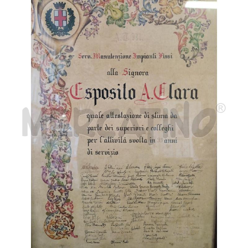 QUADRETTO VECCHIO DIPLOMA DI SERVIZIO  | Mercatino dell'Usato Milano centrale 2