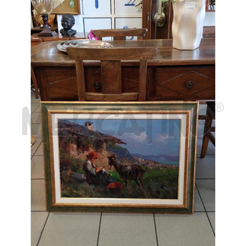 QUADRO A. FRANZONI FANCIULLA CON CAPRA | Mercatino dell'Usato Milano centrale 1