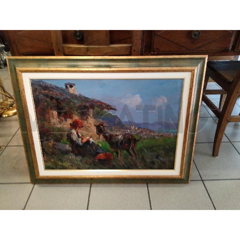 QUADRO A. FRANZONI FANCIULLA CON CAPRA | Mercatino dell'Usato Milano centrale 3