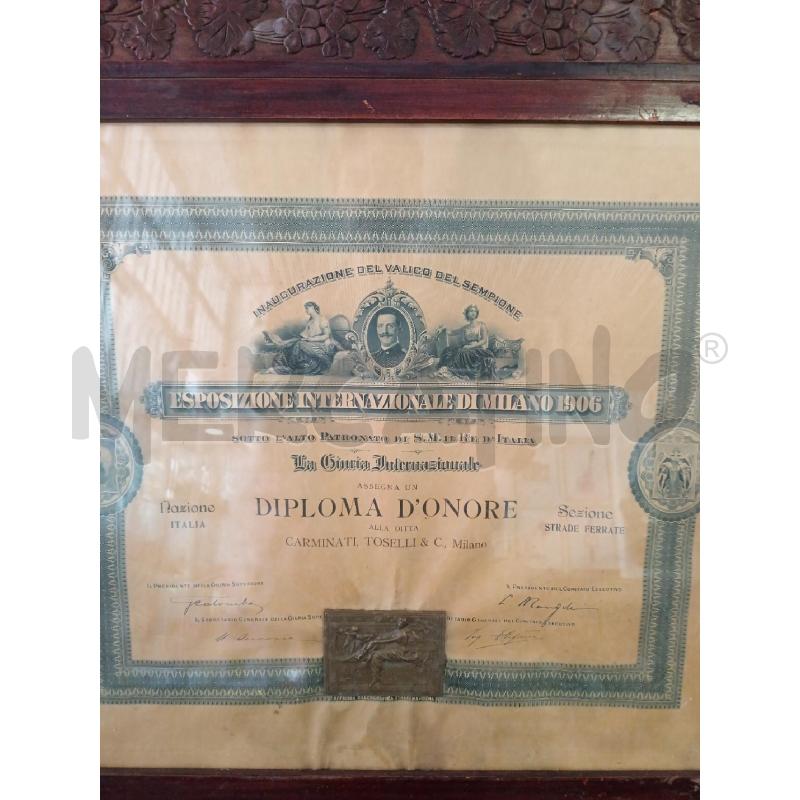 QUADRO DIPLOMA D'ONORE  | Mercatino dell'Usato Milano centrale 2
