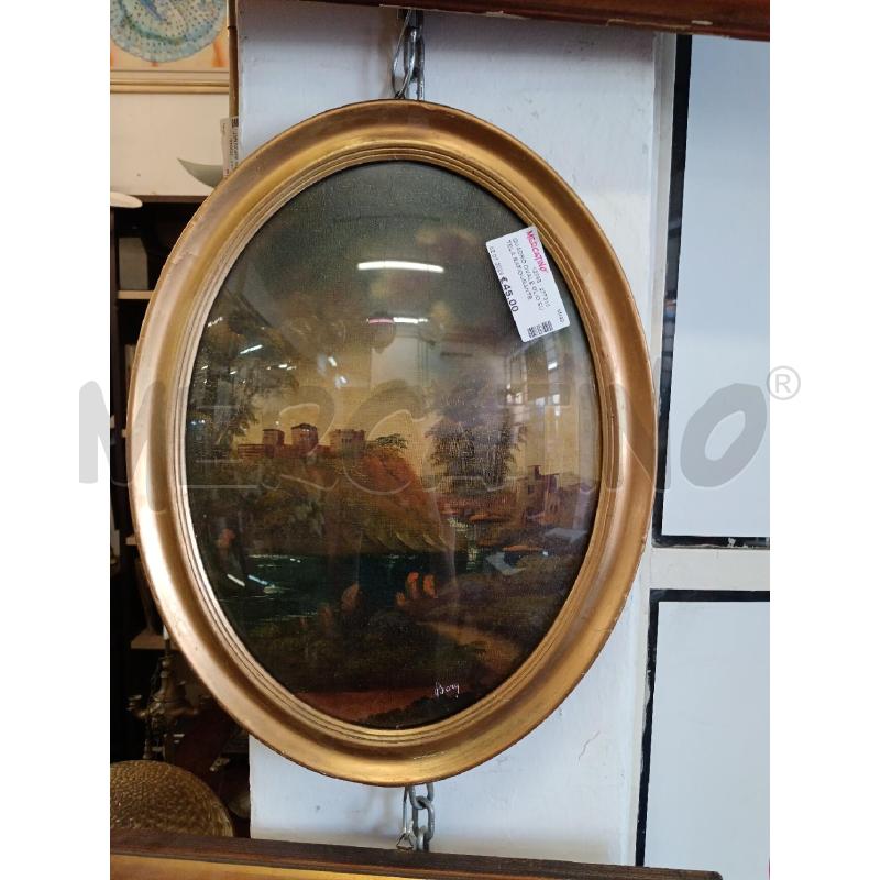 QUADRO OVALE OLIO SU TELA RAFIGURANTE BOSCO | Mercatino dell'Usato Milano centrale 1
