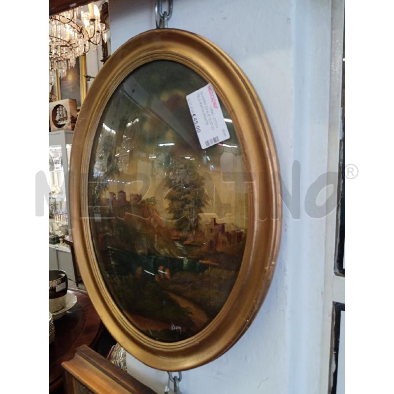 QUADRO OVALE OLIO SU TELA RAFIGURANTE BOSCO | Mercatino dell'Usato Milano centrale 3