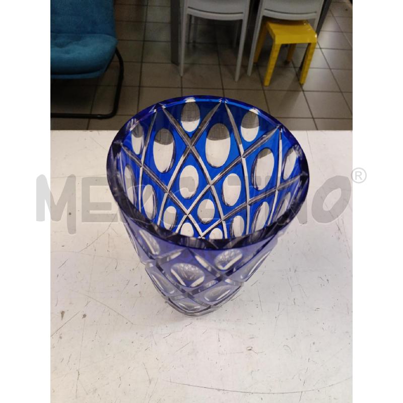 VASO CRISTALLO DECORI BLU' CERCHI | Mercatino dell'Usato Milano centrale 2