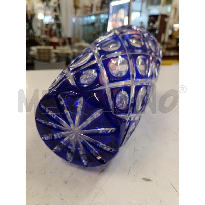 VASO CRISTALLO DECORI BLU' CERCHI | Mercatino dell'Usato Milano centrale 3
