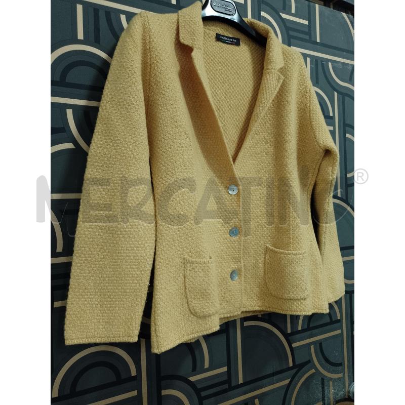 GIACCA DONNA CASHMERE GIALLO MISTO LANA CASHMERE