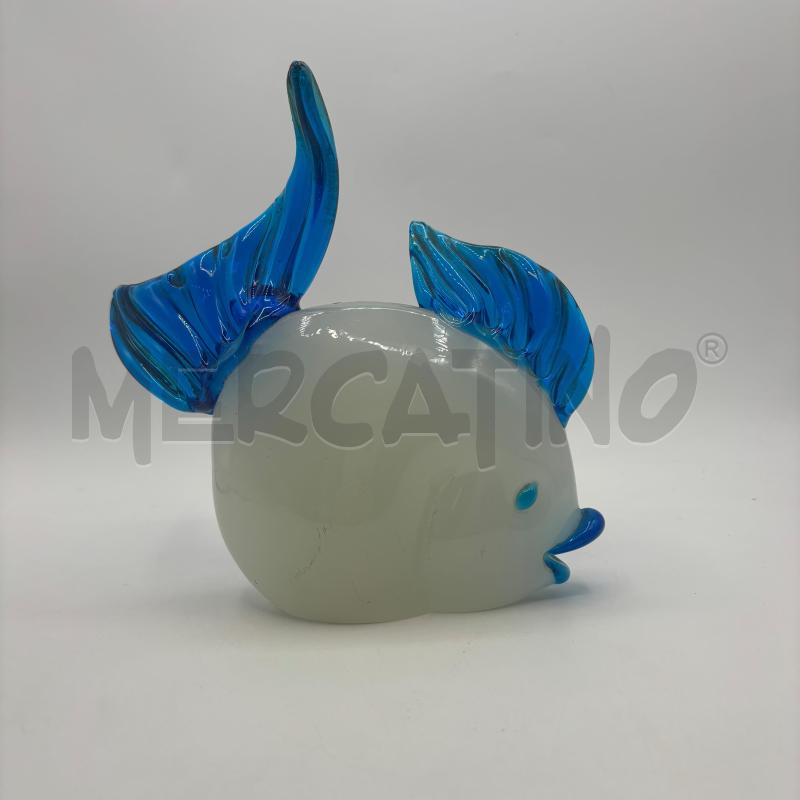 PESCE IN VETRO BIANCO BLU | Mercatino dell'Usato Bresso 3