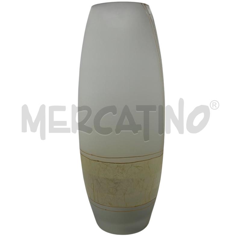 VASO VETRO DECORAZIONE BLU DECORO | Mercatino dell'Usato Bresso 2