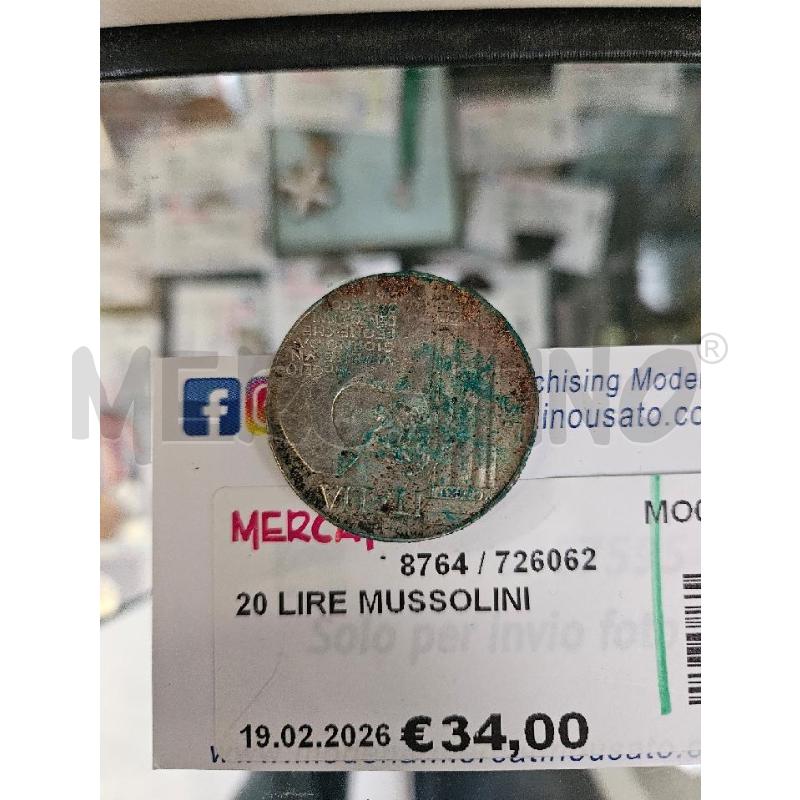 20 LIRE MUSSOLINI  | Mercatino dell'Usato Modena 2