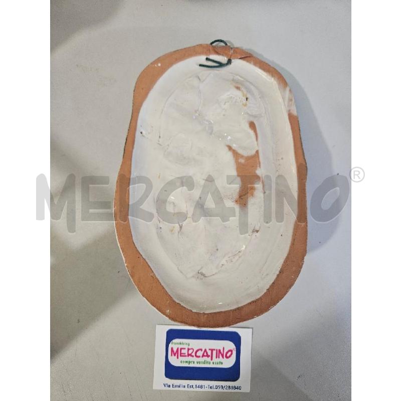 ACQUASANTIERA CER. SMALTATA DIPINTA 22X15CM CORONA FRUTTI | Mercatino dell'Usato Modena 2