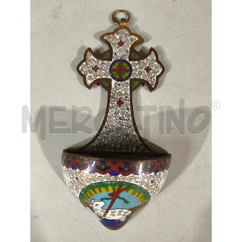 ACQUASANTIERA CLOISONNE DIPINTA AGNELLO | Mercatino dell'Usato Modena 2