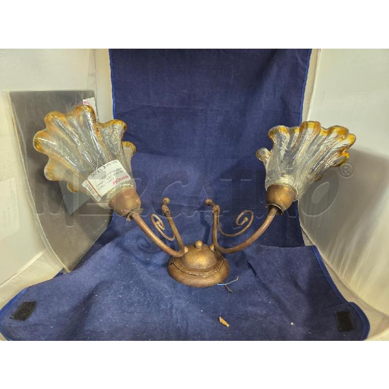 APPLIQUE MET. 2 BRACCIA PARALUMI MURANO | Mercatino dell'Usato Modena 1