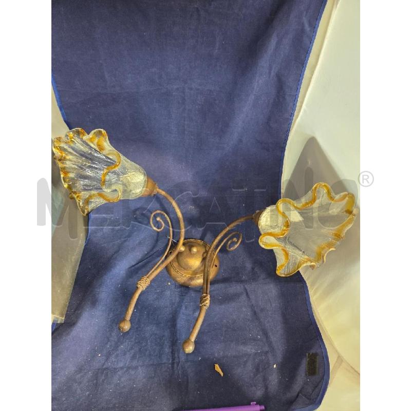 APPLIQUE MET. 2 BRACCIA PARALUMI MURANO | Mercatino dell'Usato Modena 2