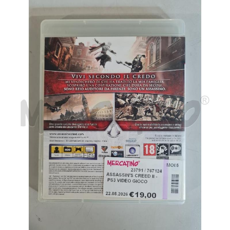 ASSASSIN'S CREED II - PS3 VIDEO GIOCO  | Mercatino dell'Usato Modena 2