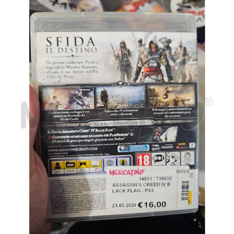 ASSASSIN'S CREED IV BLACK FLAG - PS3 VIDEO GIOCO  | Mercatino dell'Usato Modena 2