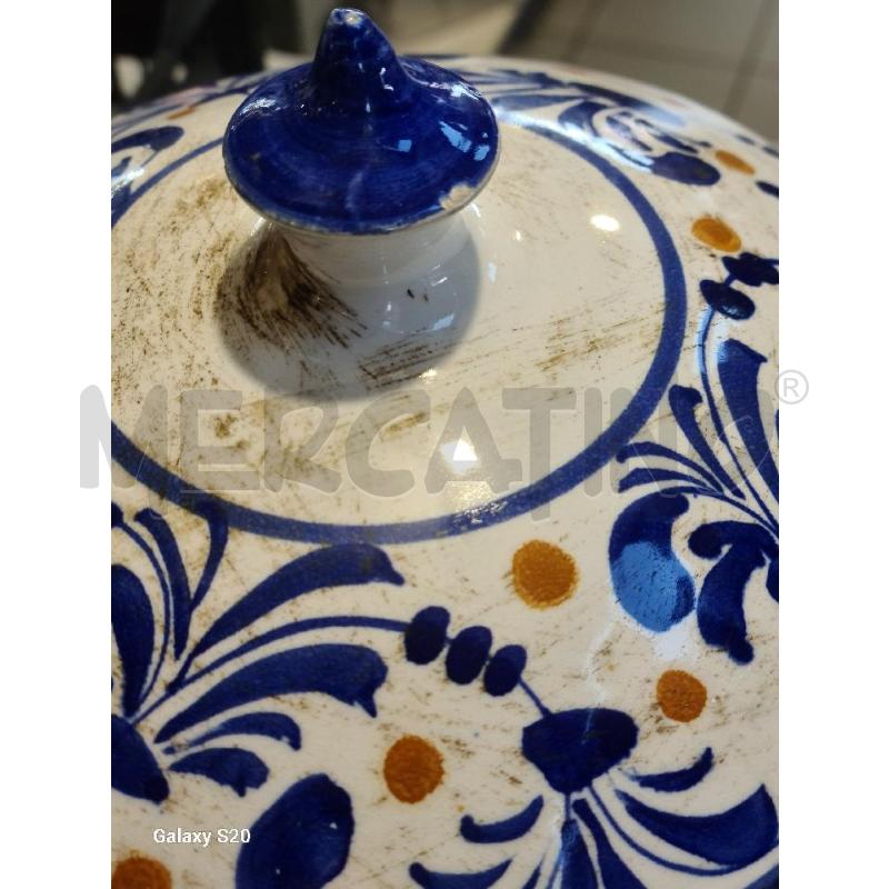 BARATTOLO FARMACIA 38CM CER. CANNELLA DECORI BLU | Mercatino dell'Usato Modena 4