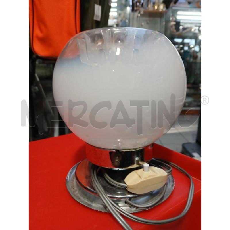 BASE LAMPADA IN VETRO MURANO SFERA OPALINO E MARRONE | Mercatino dell'Usato Modena 3