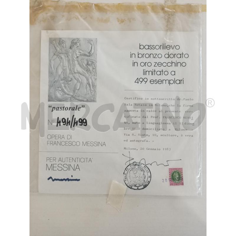 BASSORILIEVO PASTORALE F.MESSINA BRONZO ORO ZECCHINO | Mercatino dell'Usato Modena 5