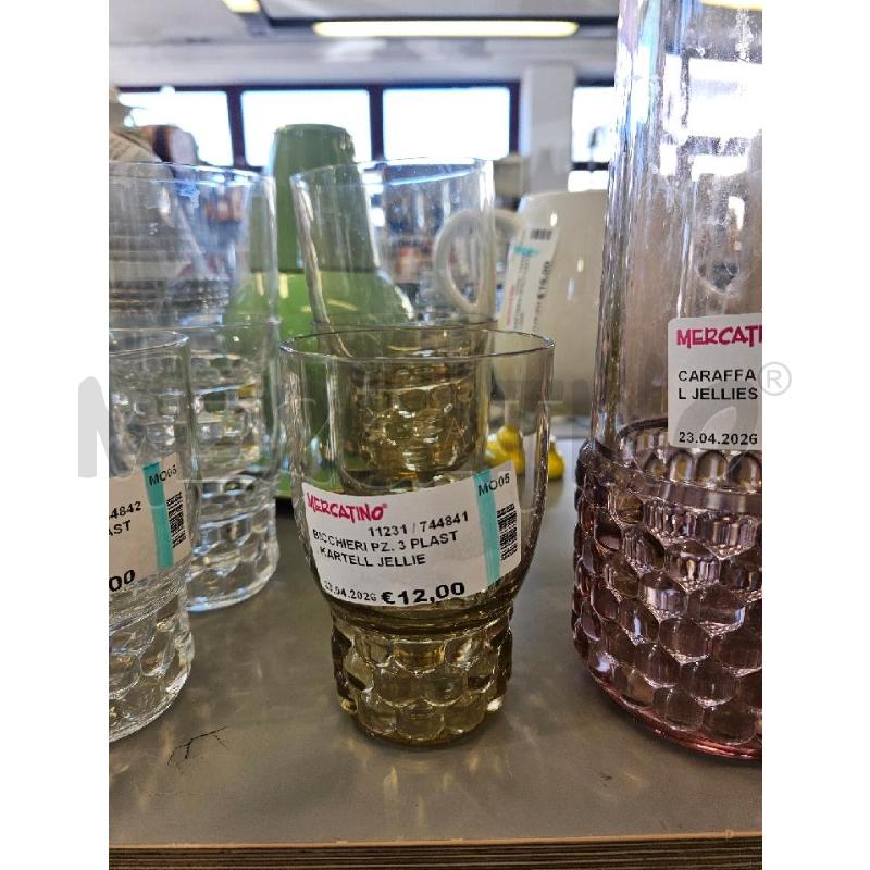 BICCHIERI PZ. 3 PLAST. KARTELL JELLIES BLU | Mercatino dell'Usato Modena 1