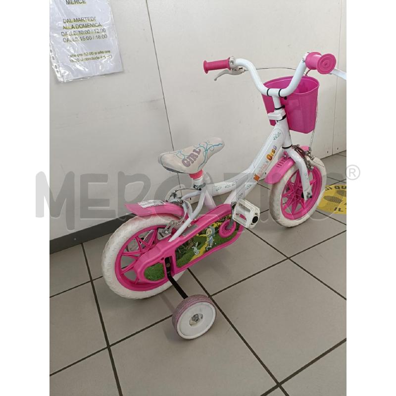 BICICLETTINA BAMBINO MASCHA BIANCA ROSA CON RUOTINE E CESTINO  | Mercatino dell'Usato Modena 3
