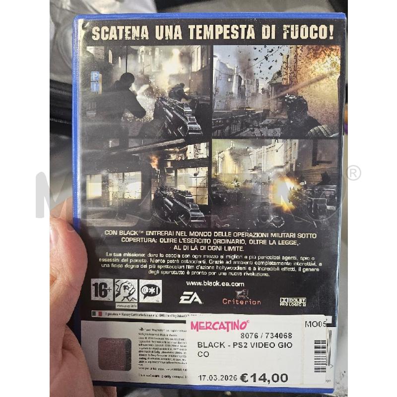 BLACK - PS2 VIDEO GIOCO  | Mercatino dell'Usato Modena 2