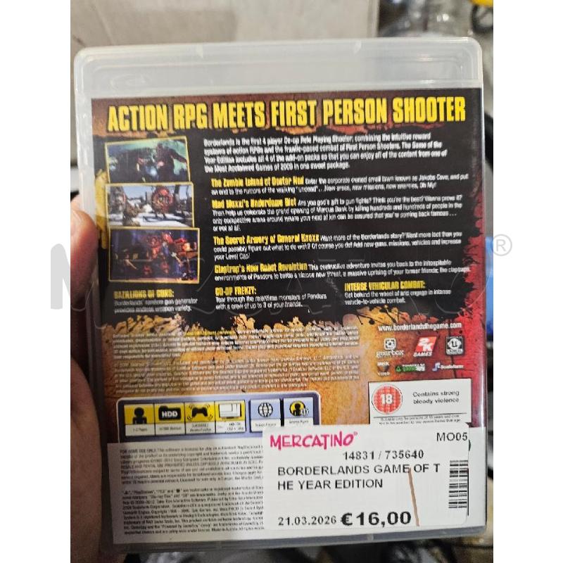BORDERLANDS GAME OF THE YEAR EDITION - PS3 VIDEO GIOCO  | Mercatino dell'Usato Modena 3