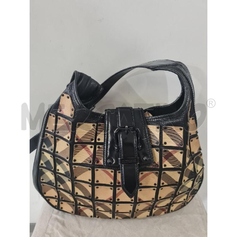 BORSA DONNA BURBERRY NERA QUADRATI APPLICATI | Mercatino dell'Usato Modena 1
