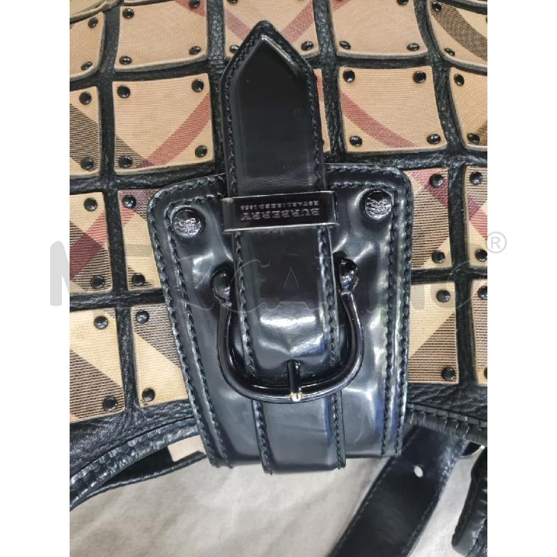 BORSA DONNA BURBERRY NERA QUADRATI APPLICATI | Mercatino dell'Usato Modena 4