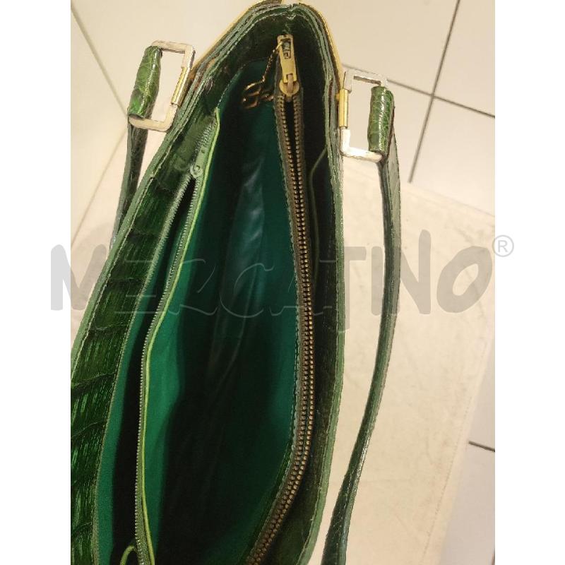 BORSA DONNA COCCODRILLO VINTAGE VERDE | Mercatino dell'Usato Modena 5