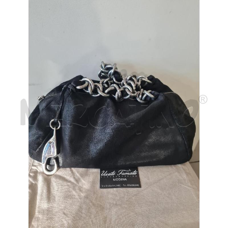 BORSA DONNA FAY PELLE NERA MAN ARGENTO | Mercatino dell'Usato Modena 1