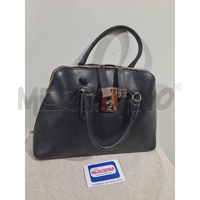 BORSA DONNA FURLA NERA CHIUSURA ORO  TRAPEZIO | Mercatino dell'Usato Modena 1