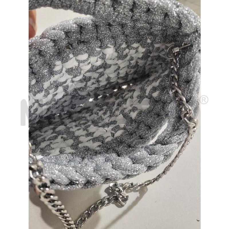 BORSA DONNA INTRECC ARGENTO HANDMADE | Mercatino dell'Usato Modena 4